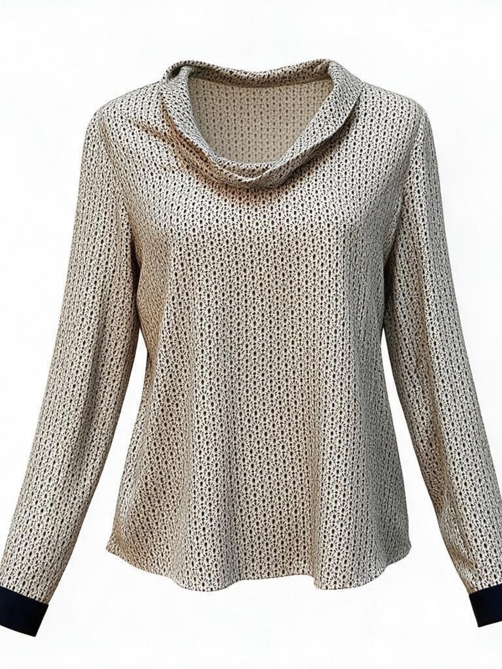Zara Basic Women’s Top | Size Medium | Black and White Geometric Print | Sleeve